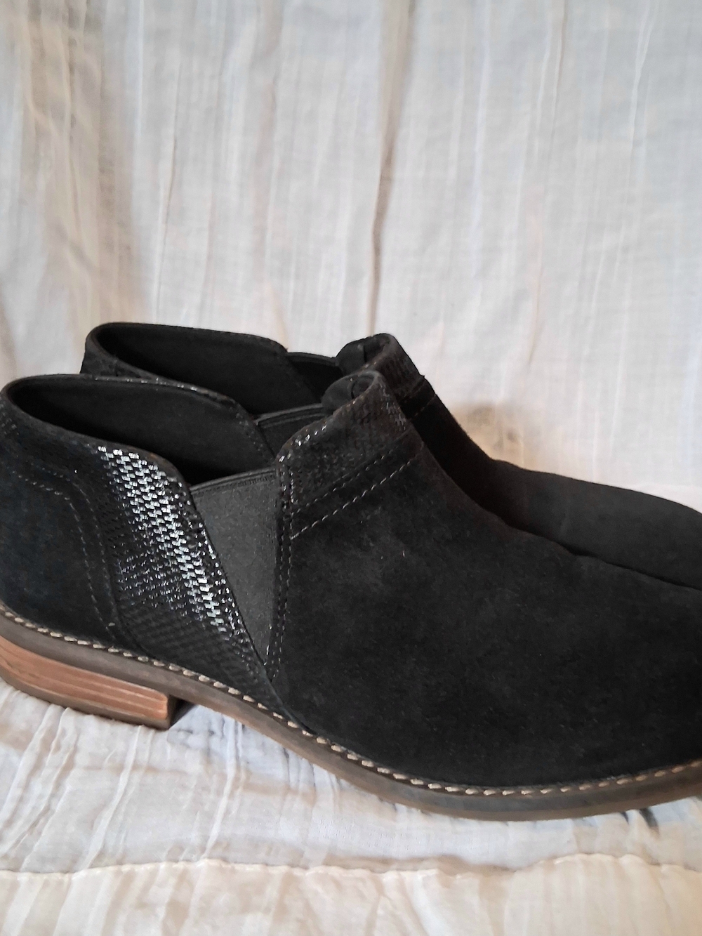 Clarks Black Suede Women's Ankle Booties